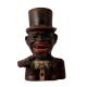 Black Man with Hat Money Box Brass Statue