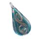 Oval Turquoise Lampwork Glass Pendant for Jewellry Making - 1 Piece