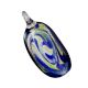 Lampwork Blue Oval Glass Pendant for Gift - 1 Piece