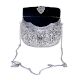 Hand Carved Silver Plated Purse With Chain