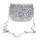 Hand Carved Silver Plated Purse With Chain