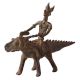 Vintage Brass Animal & Rider Statue in Tribal Art