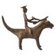Brass Statue of Animal & Rider in Antique Finish