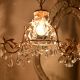 Vintage Italian Style Brass Enameled Chandelier with Crystal Drops