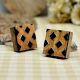 Brown and Black Wooden Square Drawer Knobs