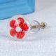 Red Flower Engraved Glass Cabinet Knobs