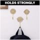 Brass Floral Pattern Pack of 3 Key Hooks for Wall
