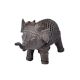Brass Dhokra Elephant Statue With Carved Jali Design