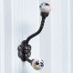 Brown and Yellow Flower Ceramic Iron Hooks