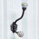 Yellow Floral Ceramic Iron Coat Hooks