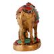 Kamdhenu Cow With Calf Colorful Stones