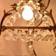 Vintage Italian Style Brass Enameled Chandelier with Octagonal Crystal Drops