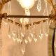 Vintage Italian Style Brass Enameled Chandelier with Twisted Icicles Crystal Drops