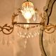 Vintage Italian Style Brass Enameled Chandelier with Twisted Icicles Crystal Drops