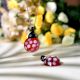 Red Ladybug Glass Pendants for Necklace