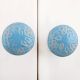 Turquoise Etched Flat Knob
