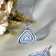 Blue Spiral Triangle Lampwork Glass Pendants for Necklace - 1 Piece