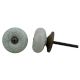 White Green Ceramic Crackle Dresser Knob