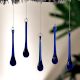 Dark Blue Glass Chandelier Drop Ornaments - Christmas Tree Ornaments - Set of 20