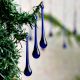 Dark Blue Glass Chandelier Drop Ornaments - Christmas Tree Ornaments - Set of 20