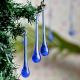Blue Glass Chandelier Drop Ornaments - Christmas Tree Ornaments - Set of 20