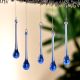 Blue Glass Chandelier Drop Ornaments - Christmas Tree Ornaments - Set of 20