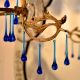 Blue Glass Chandelier Drop Ornaments - Christmas Tree Ornaments - Pack of 20