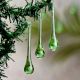 Green Glass Chandelier Drop Ornaments - Christmas Tree Ornaments - Set of 20