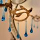 Turquoise Glass Chandelier Drop Ornaments - Christmas Tree Ornaments - Set of 20