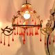 Red Glass Chandelier Drop Ornaments - Christmas Tree Ornaments - Set of 20