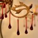 Amber Glass Chandelier Drop Ornaments - Christmas Tree Ornaments - Set of 20
