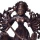 Copper Statue Of Goddess Durga Killing Mahishasur In Dark Finish