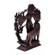 Copper Statue Of Goddess Durga Killing Mahishasur In Dark Finish