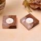 Square Wooden Candle Holders - 2 Piece