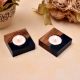 Wooden Square Tea Light Holder - Dark Blue -2 Piece
