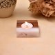 White Translucent Resin and Wood T-Lite Holder - 1 Piece
