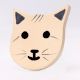 Peach Wooden Cute Cat Face Knob for Kids Drawer