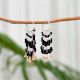 92.5 Sterling  Silver Tribal Drop/Dangle Earrings With  Black Onyx Stones