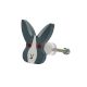 Grey and White Wooden Rabbit for Kids Dresser Knob