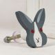 Grey and White Wooden Rabbit for Kids Dresser Knob