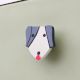 Grey and White Wooden Dog for Kids Cabinet Drawer Knob