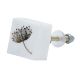 White and Golden Dandelion Stone Decorative Knobs for Dresser