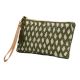 Green Beaded Cotton Clutch Hand Bag For Women 