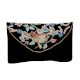 Black Beaded Cotton Sling Bag For Women With Bird Design 