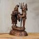 Handcrafted Lord Shiva and Goddess Parvati Copper Statue