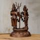 Handcrafted Lord Shiva and Goddess Parvati Copper Statue