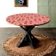 Wood and Resin Table Top in Red & White Colour