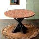 Orange & Grey Leaf Pattern Table Top for Home