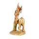 Golden Brass Lord Krishna with Cow Statue