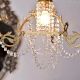 Vintage Italian Style Brass Enameled Chandelier with Clear Garland Strands - 1.5 cm Drops